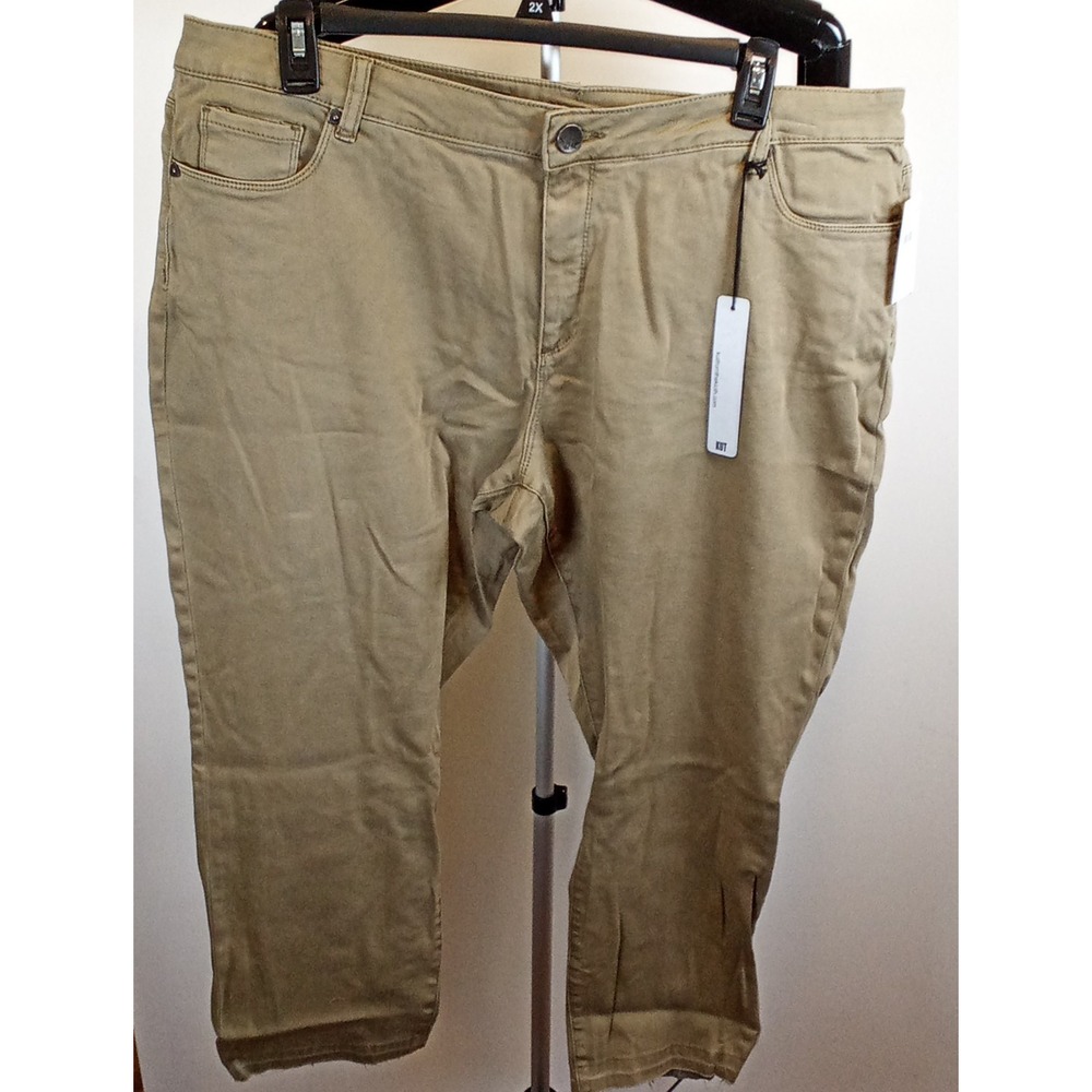 womens kut from the kloth jeans Olive Size 20w Race Ankle Straight Leg 28 Inseam
